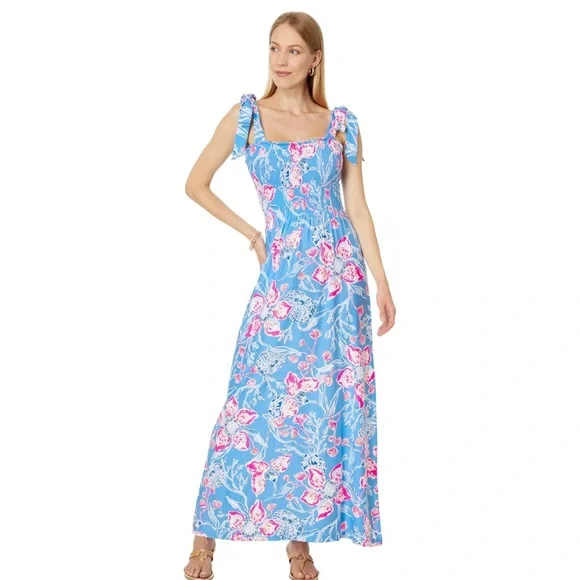 Lilly Pulitzer | Dresses | Lilly Pulitzer Womens Kailua Smocked Maxi Dress  Nwt Size Xl | Poshmark